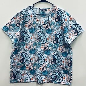 Paisley Pattern Women’s Scrub Top